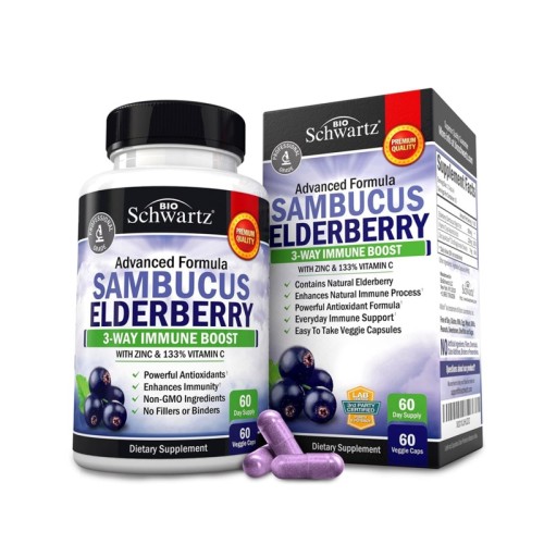 Schwartz Sambucus Elderberry – Advanced Immune Boost Formula with Zinc & Vitamin C